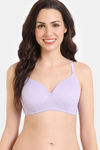 Zivame Padded Non Wired 3/4Th Coverage T-Shirt Bra - Pastel Lilac — thumbnail 1